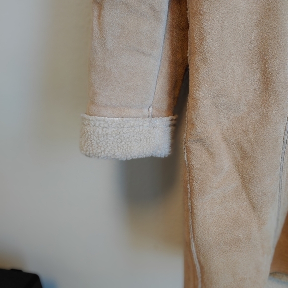 Colebrook Suede Leather Duster Notch Collar Mid Length Sz M - Picture 7 of 8
